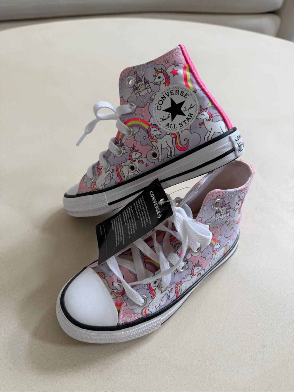 Converse Kids Unicorn High Top Sneakers - Pink, White, Black
